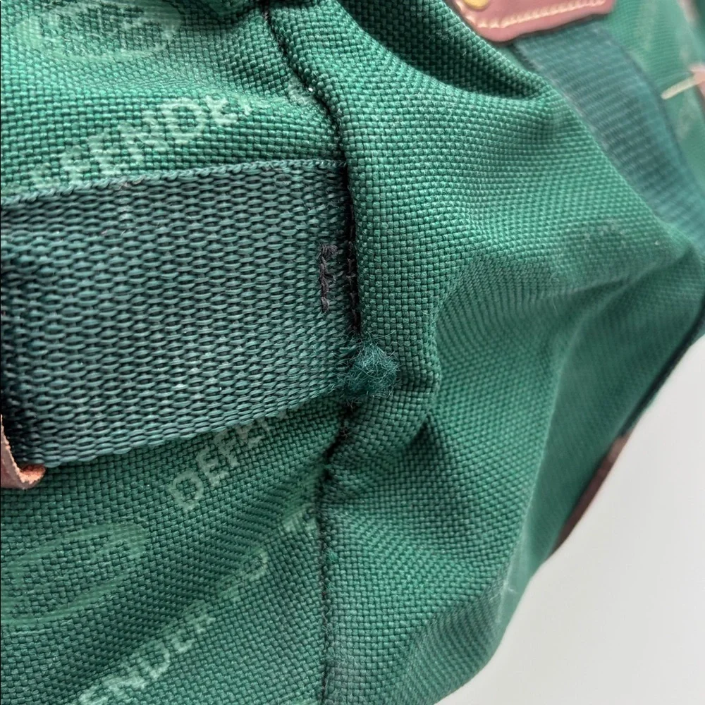 Vintage Land Rover Defender Green Canvas Leather Strap Duffle Bag BLEMISHES